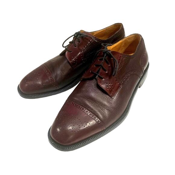 Johnston & Murphy Cellini OXBLOOD Wingtip Oxfords ITALY Brogues | 10M